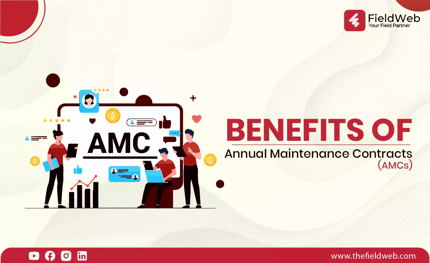 image is showing three technician working for amc managmenet software
