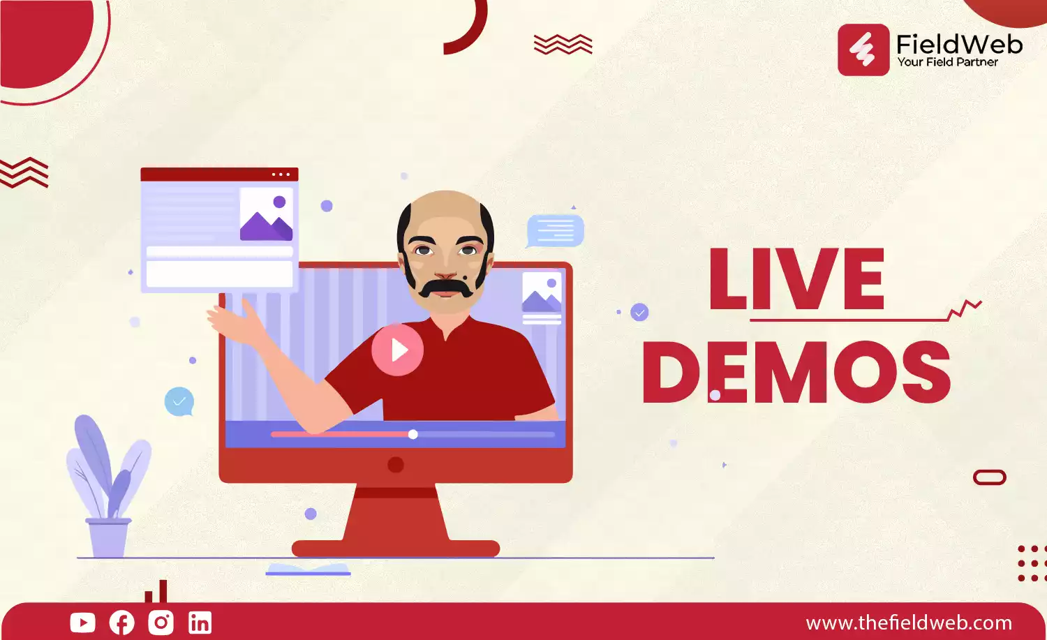 fieldweb mascot showing get demo with us